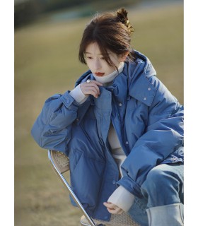 Loose stand-up collar down jacket new style thin and lazy top 