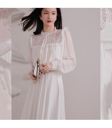 Fold texture lace embroidery + lace collar 