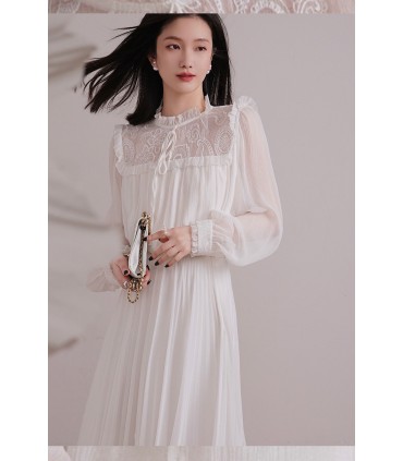 Fold texture lace embroidery + lace collar 