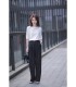 심플한 수직 스트레이트 하이웨이스트 수트 팬츠 