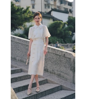 Jacquard Textura Saia Reta Estilo Nacional Feminino Saia com Fivela 