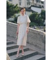 Jacquard Texture Rak kjol Dam National Style Spänne Kjol 