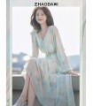 Yesterday’s Clear Sky—Skirt Series Loose Buckle V-Neck Shirt