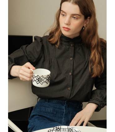 Retro Accordion Pleated Classical Shirt 