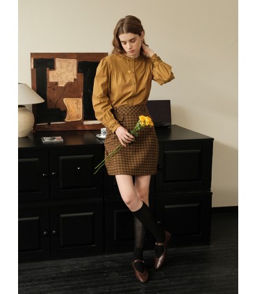 Vintage Accordion Pleated Classical Shirt 