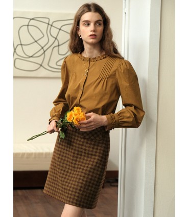 Retro Accordion Pleated Classical Shirt 