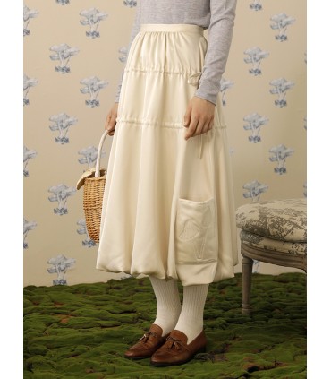 Bubble Embroidered Mushroom Skirt 