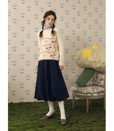 Skirt Cendawan Bersulam Buih 