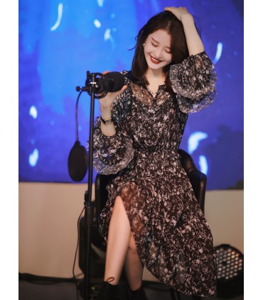 Robe élégante à fleurs en maille