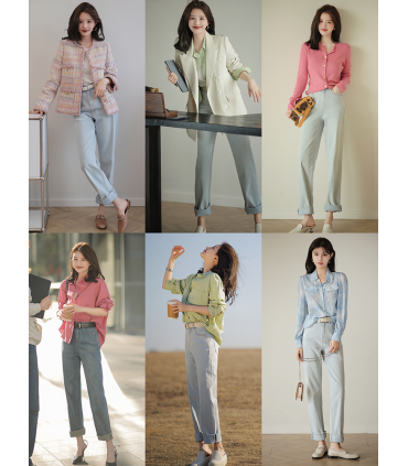 Moda dökümlü geniş paça pantolon 