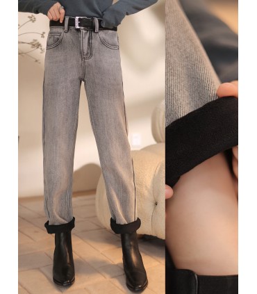 Tjocka sammetsjeans matchande raka benbyxor 