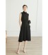 Stand-up collar slimming strappy vest dress 