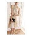 Robe gilet fine dos nu à col en V