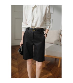 Short droit décontracté à cinq points pantalon moyen