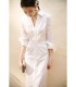 Váy sơ mi cổ chữ V xếp ly eo xếp ly