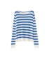 Linen contrast striped sweater T-shirt