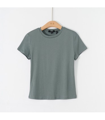 Camiseta leve e seca de algodão puro, multicolorida, manga curta 