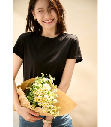 軽くてドライなピュアコットンマルチカラー半袖Tシャツ