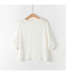 Silk pearl gloss bubble satin loose shirt 