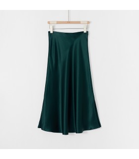 Saia midi justa com cintura alta e quadris 