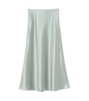 Slim midi skirt with high waist and hips 