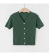 Kardigan lengan pendek atasan rajutan V-neck