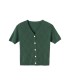 Kardigan lengan pendek atasan rajutan V-neck