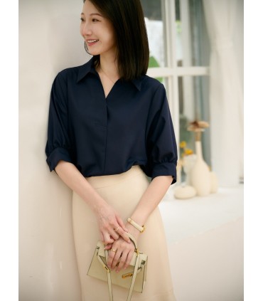 Chemise ample à manches courtes 