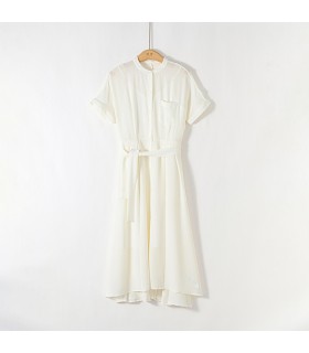 Chemise style coupe-vent haut de gamme, robe à manches courtes 