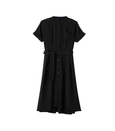 Auffälliges Hemdkleid im Windjacke-Stil mit kurzen Ärmeln 