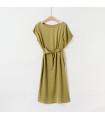 Ruffled Slimming Lace-up Dress Lady's Dress