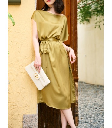 Robe à lacets amincissante à volants Robe pour femme 