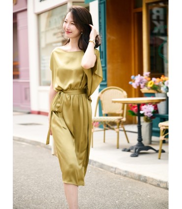 Robe à lacets amincissante à volants Robe pour femme 