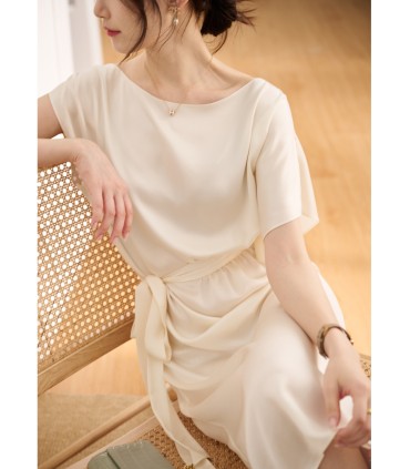 Robe à lacets amincissante à volants Robe pour femme 