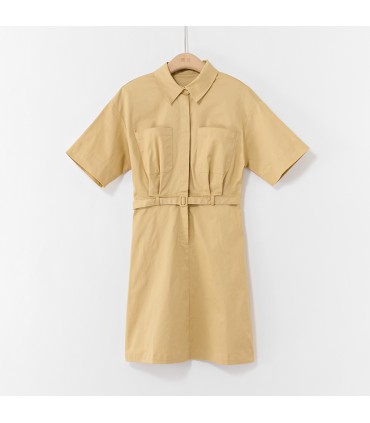 Commuter-jurk met gestrikte taille 