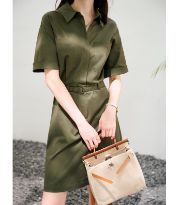 Commuter-jurk met gestrikte taille 