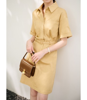 Waist tie shirt commuter dress 
