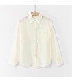 Loose fake pocket sun protection white shirt 