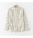 Camisa delgada de rayas verticales transpirable y cómoda 