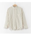 Breathable and comfortable vertical striped slim shirt 