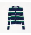 Jaket Tipis Kardigan Rajut Pendek Bergaris Wol
