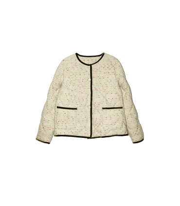 French-style small wangi style colorful dot woolen goose down coat