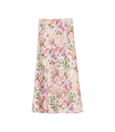 油画印花A字半身裙