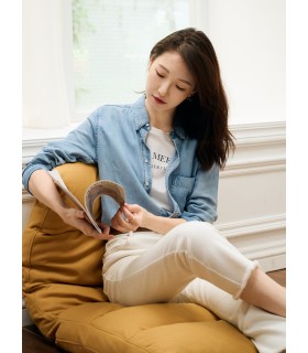 Denim loose long-sleeved shirt 