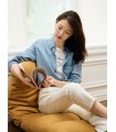 Áo sơ mi dài tay dáng rộng denim 