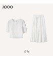 Lace embroidery hollow cotton T-shirt skirt suit 