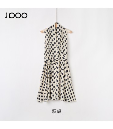 Vestido com tiras frente única e bolinhas 