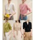 Top in maglia con colletto flottante in lana