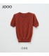 T-shirt a maniche corte in maglia di cotone Tencel a quadri vuoti a rombi
