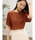 Silk bat sleeve solid color T-shirt top 